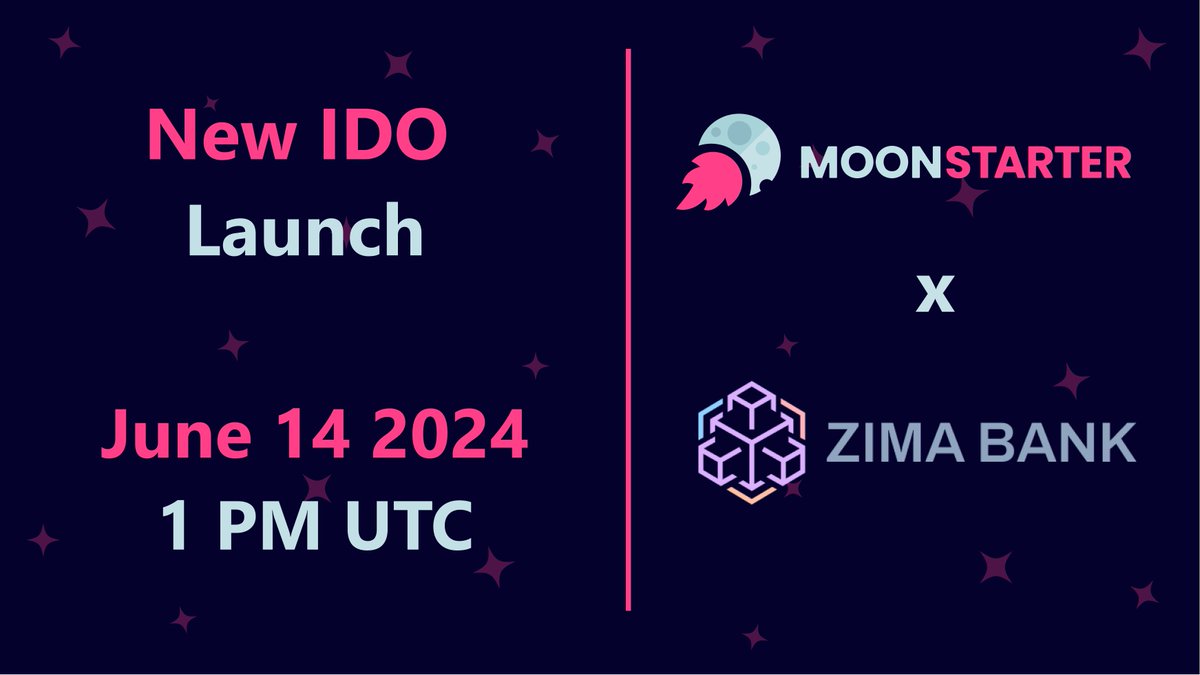 moonstarter_off's tweet photo. Dear Community,

We are proud to announce the IDO date of @zimabank  

Zima Bank is a new generation bank for international business with a focus on traditional and cryptocurrency solutions, SEPA-connected. Certified by EUPL in accordance with FATCA and compliant with FINTRAC.

The IDO will take place on June 14 at 1PM UTC.

To learn more about the project, check Zima Bank official channels:

Website: https://t.co/ZPIjYmYPQn
X: https://t.co/QBTSjx7DhR
Telegram Announcements: https://t.co/8YAhzzn6tR
Telegram Chat: https://t.co/um3mWJnoyZ
Medium: https://t.co/MAYZ3wZeIy

If you have a validated tier, to participate:
1️⃣ Fill the Google Form: https://t.co/Ltehs5iOGW
2️⃣ Be sure to have the MoonStarter KYC Approved: https://t.co/lGIX8CnsOX

For all the details, check the following article: https://t.co/XqhoCIM9Bi

The #MoonStarter Team