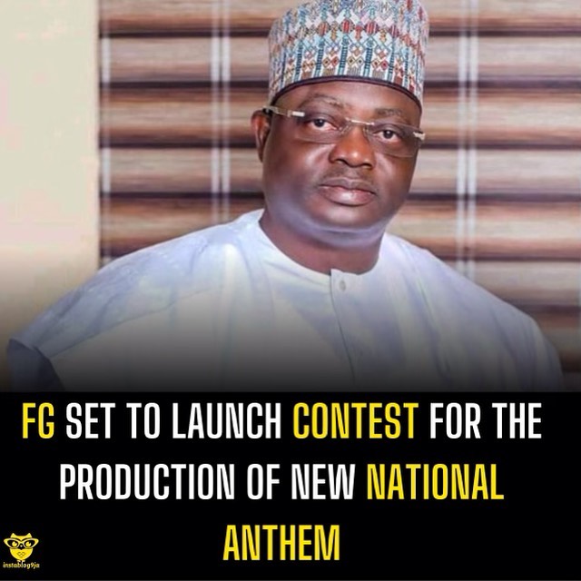 instablog9ja's tweet photo. FG set to launch contest for the production of new National Anthem

The Federal Government has announced plan to call for entries for the production of the new national anthem with an authentic Nigerian melody, Leadership Newspaper is reporting.

This was disclosed by the National Orientation Agency (NOA) on Wednesday in Abuja. Addressing journalists during the presentation of the official version of the new national anthem, Director General of NOA, Lanre Issa-Onilu, said the event was organised to clarify any doubt about the anthem’s correct lyrics as contained in the Act signed by the President.

He said, “The NOA will call for entries for the production of an authentic Nigerian melody, taking into consideration the indigenous instrumentation of the Nigerian people. The effective date for the entries and the procedure will be announced through NOA channels in the coming week.”

According to him, the new national anthem aligns with the nation’s ideology and has received much commendation from well-meaning Nigerians.
While clarifying line three of the anthem, he said, “We call the attention of Nigerians to line three of the first stanza, which reads: ‘Though tribes and tongues may differ.’ Note that the words ‘tribes’ and ‘tongues’ are plural.
“We also want you to note that line five of the first stanza reads: ‘Nigerians all, are proud to serve.’ The word ‘are,’ and not ‘and,’ is correct.”