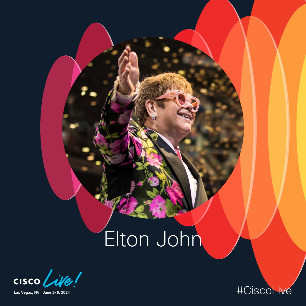 Mark your calendars and shine your sequins 🤩✨. Elton John will perform at our #CiscoLive celebration in Las Vegas tonight! 🎶 See you there and get ready to be mesmerized! cs.co/CL2024