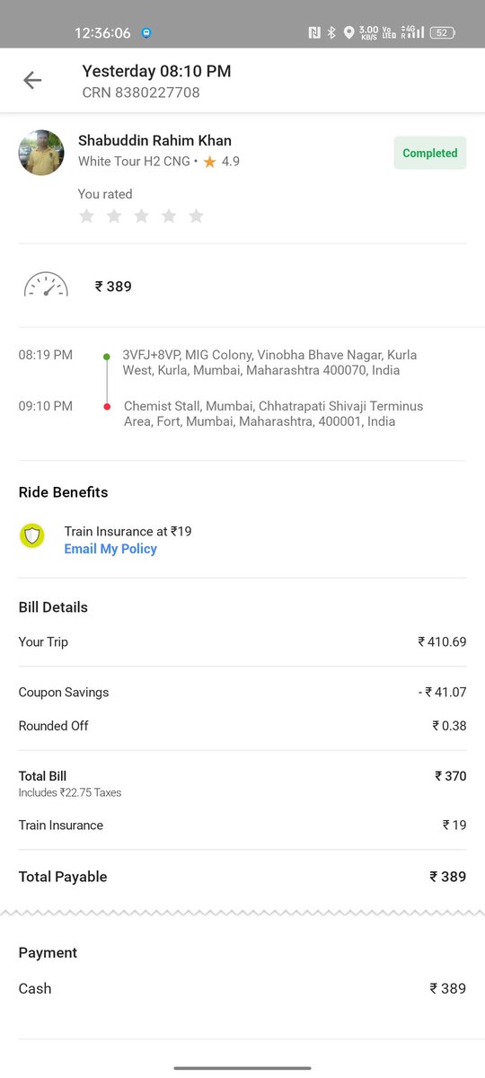 imroshan191's tweet image. "Hey @Ola_Mumbai, I recently took a ride in Mumbai and made an online payment, but the driver forced me to pay in cash as well. This is not acceptable. Can you please look into this and help me get a refund? #Ola  #MumbaiCity #RefundNeeded" @olacabs
