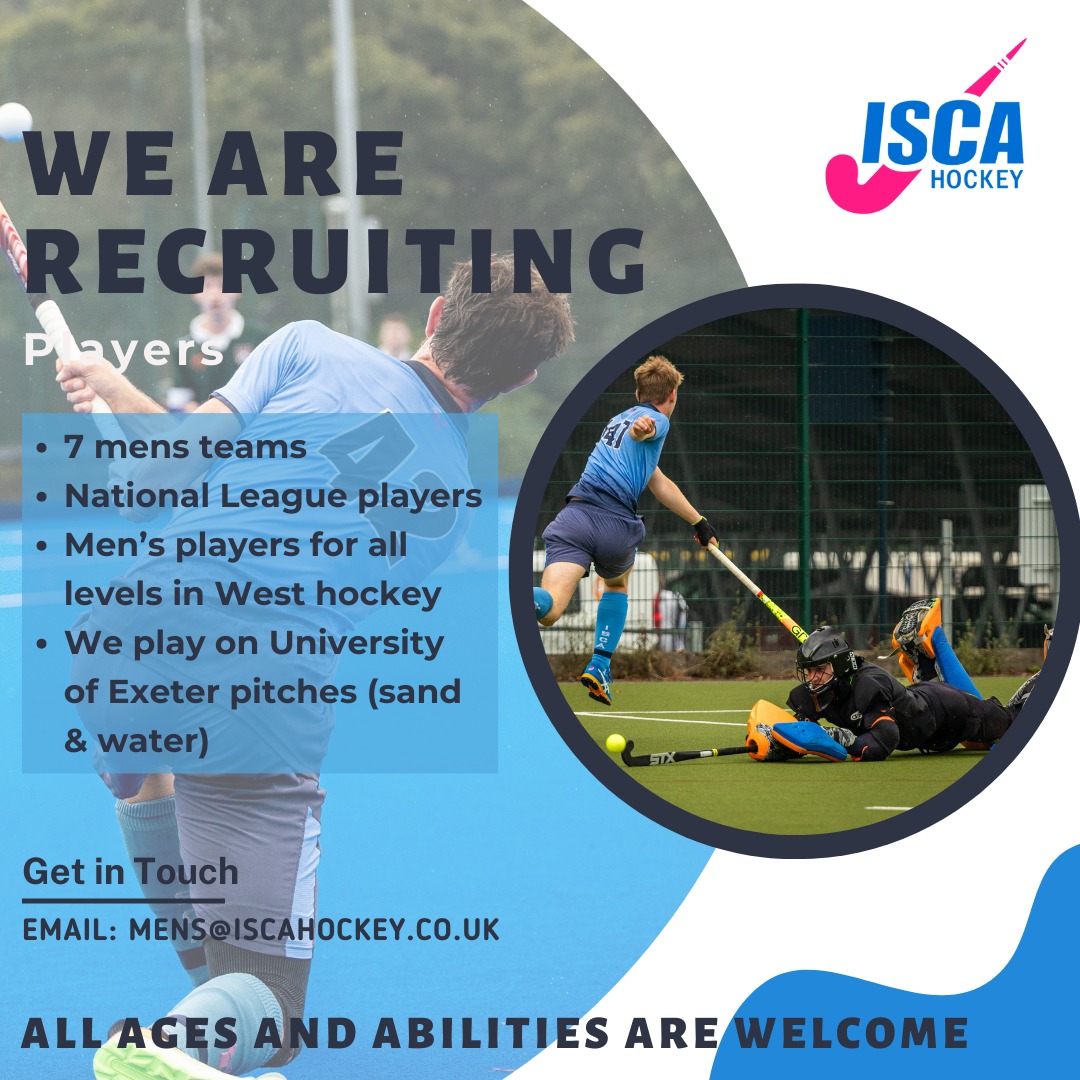 IscaHockeyClub's tweet image. We're also recruiting for our men's section too 🏑💪...from national league players to local league players, we have 7 mens teams &amp;amp; a level to suit all. 

Interested? DM us or send us an 📧 (mens@iscahockey.co.uk)

#isca #menshockey #devonhockey @swsportsnews