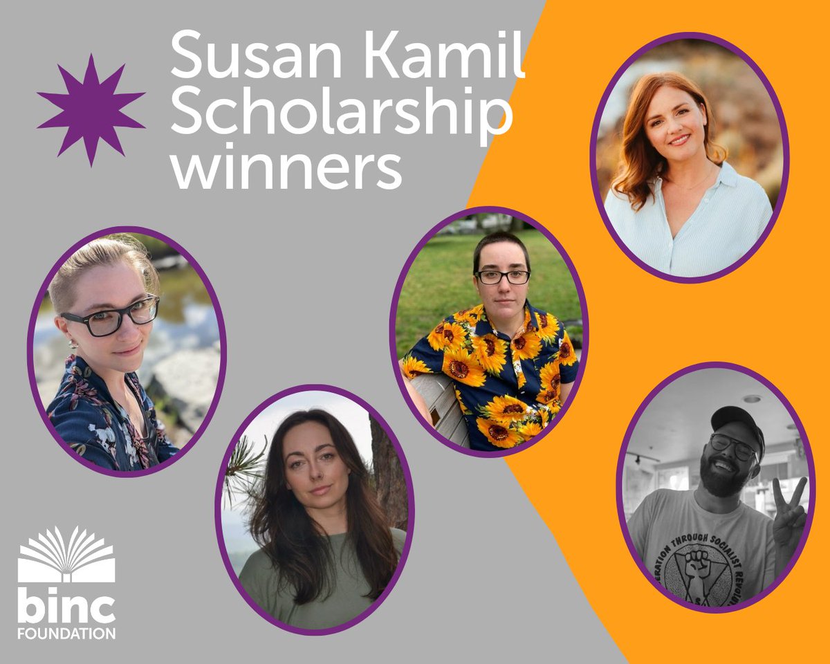 BincFoundation's tweet photo. Congratulations to the five writer-booksellers who have been selected to receive the $10,000 Susan Kamil Scholarship for Emerging Writers. 

The winners (from left):
Nicole Brinkley 
Rachel Dillon 
Liv Morris 
Joanna Roddy 
Brendan McHugh 

More at https://t.co/9A7g6BdtA3 https://t.co/f8yuVAB83O