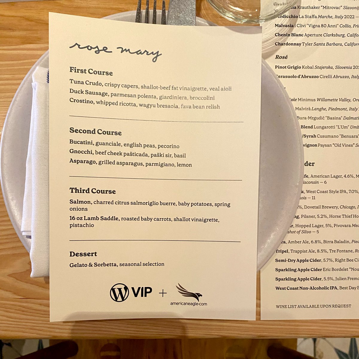 What's our partnership with <a href="/WordPressVIP/">WordPress VIP</a> cooking up? A fabulous evening with Top Chef, <a href="/FlammJoe/">Joe Flamm</a>, that's what!

We enjoyed the opportunity to share inspiration with shared clients as we sampled culinary favorites from Chef Joe and his team at Chicago's Rose Mary. 
#WordPress