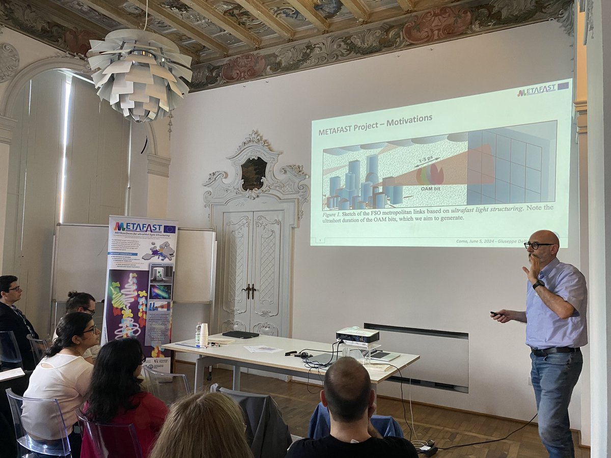 Plasmonica's tweet photo. @DFAUnipd @unipv Giuseppe Della Valle from @polimi closes the scientific program of today presenting the results of #METAFAST project supporting #PLASMONICASchool 2024 https://t.co/sUTD82PPr7