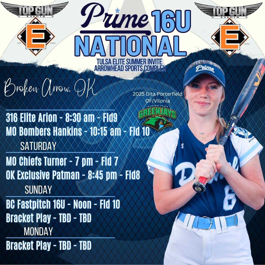 ARPrimeSB (@ar_prime_sb) on Twitter photo Come check out our national teams at this week’s <a href="/TulsaElite/">Tulsa Elite Sports</a> Invite in Broken Arrow, OK. Come check out our national teams at this week’s <a href="/TulsaElite/">Tulsa Elite Sports</a> Invite in Broken Arrow, OK.