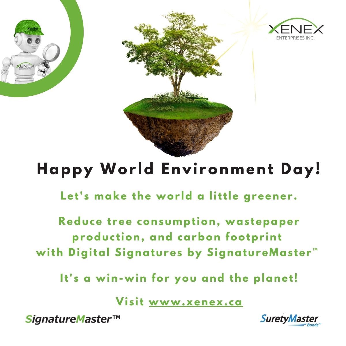 XenexTweet's tweet photo. Happy World Environment Day!
 
Visit https://t.co/IDw9MB2xz0 to learn more.

#WorldEnvironmentDay #GoGreen #CarbonFootprint #GreenTech #PaperWaste #SignatureMasterTM #DigitalSignature https://t.co/phmM32r9TE
