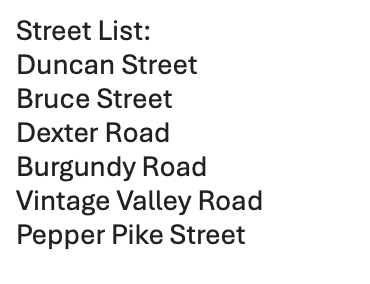 Strawser_Inc's tweet photo. Ann Arbor Residents: 6/6 the streets below will receive the first portion of Cape Seal. Park in driveways. Access in &amp; out will be unrestricted for this first portion. Ccheck back on 6/6 @5pm for schedule updates. Call Andrew @614-824-8782 with questions. #SCIResidentUpdates https://t.co/udgIfeGZxO