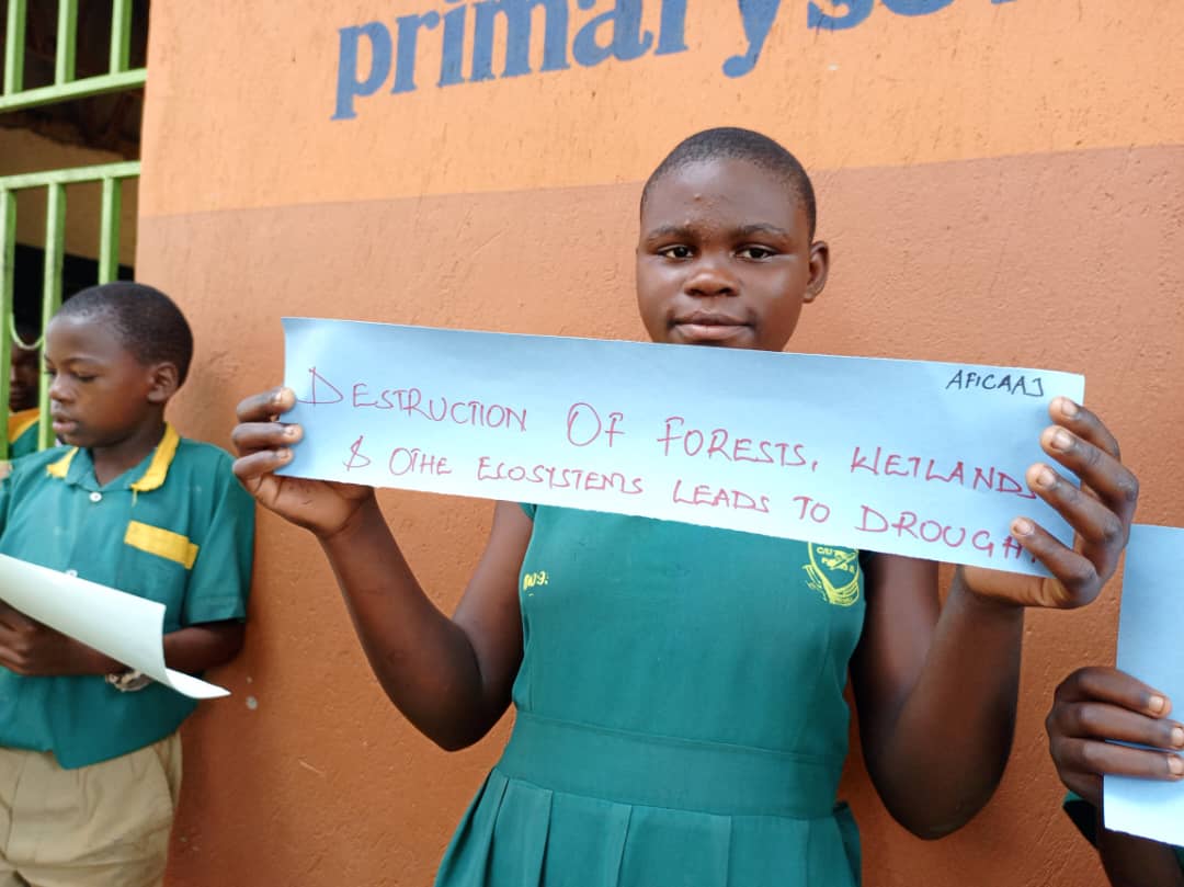 AFICAAJ's tweet photo. Without involvement of children, there's no success for the decade of ecosystem restoration. As our focus is on just climate action, the young must be effectively part of this fight against climate change and it's negative impacts. We are building a climate informed generation https://t.co/7VwvglWPrD