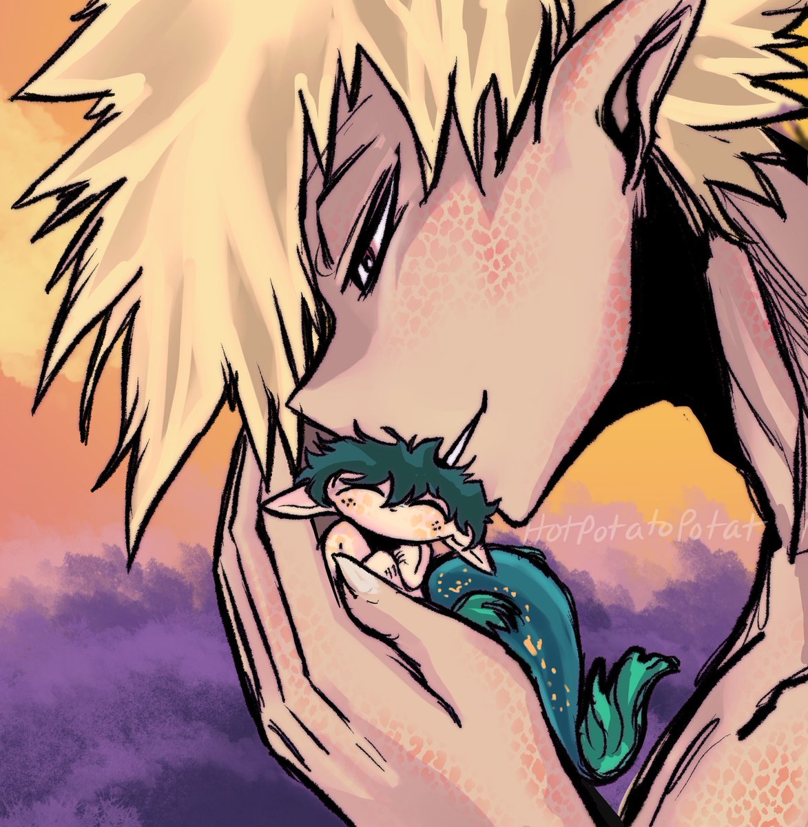 "Cherished" 
[bkdk mer au]

Bakugou mer and his child, Peaku