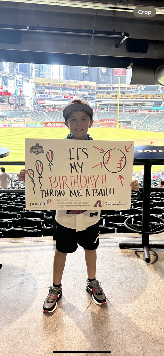sandyluQ's tweet photo. Happy 9th birthday Mason!! 
#dbacks #whatafan https://t.co/gT9tSHtI3b