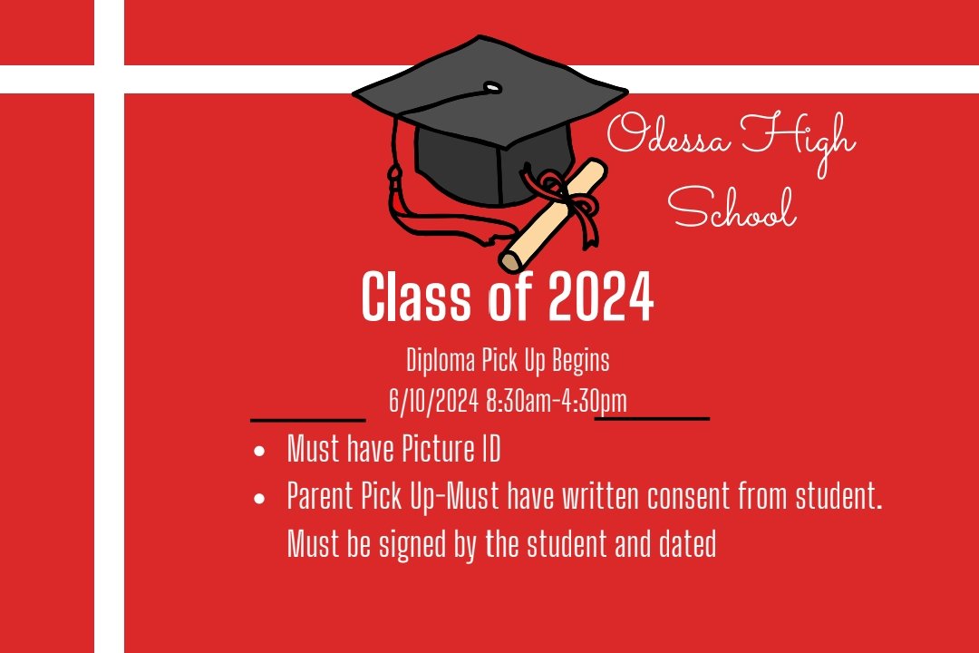 Update - Transcripts won't be ready yet. Diplomas only. <a href="/BigRedBronchos/">Odessa High School</a> <a href="/BronchoNews/">OHS Broncho News</a>