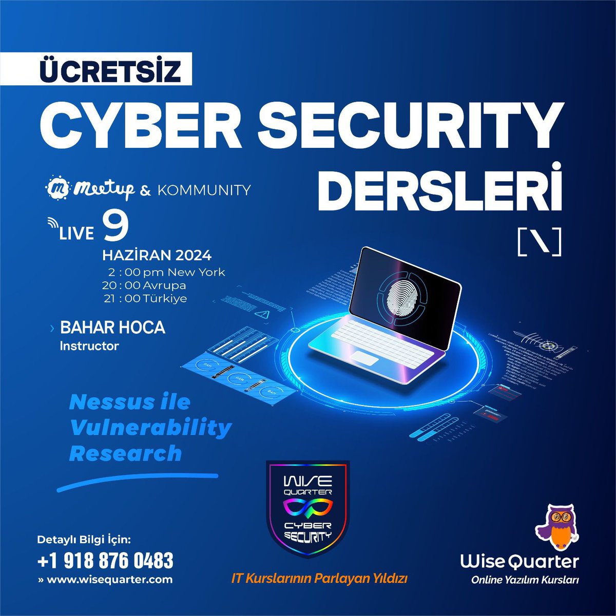 wisequartertr1's tweet photo. ÜCRETSİZ SİBER GÜVENLİK DERSLERİ
Meetup Linki👉 https://t.co/JNaxr2JWKc
Kommunity Linki👉 https://t.co/RmSI6dAwJF
🗓️ 9 Haziran 2024
🕐 2:00 pm New York
20:00 Avrupa
21:00 Türkiye
•
•
•
Giovanni van Bronckhorst #WelkomGvB #SyberSecurity #free #software https://t.co/JgiLNcqCJW