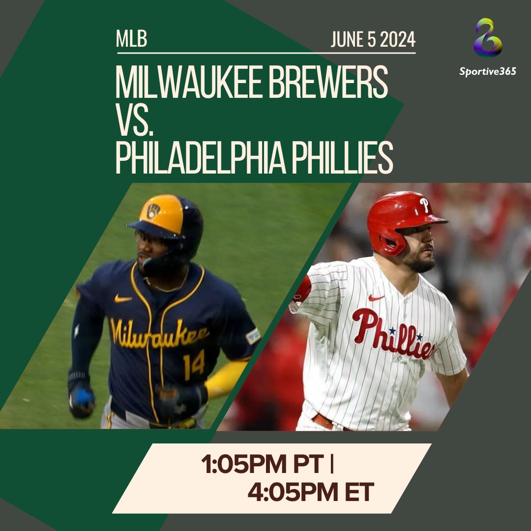 Sportive365's tweet photo. Less than an hour until the Milwaukee Brewers go up against the Philadelphia Phillies! Who do you think is taking the win? #Sportive365
#mlbgame #gameday https://t.co/hVYJx718eR