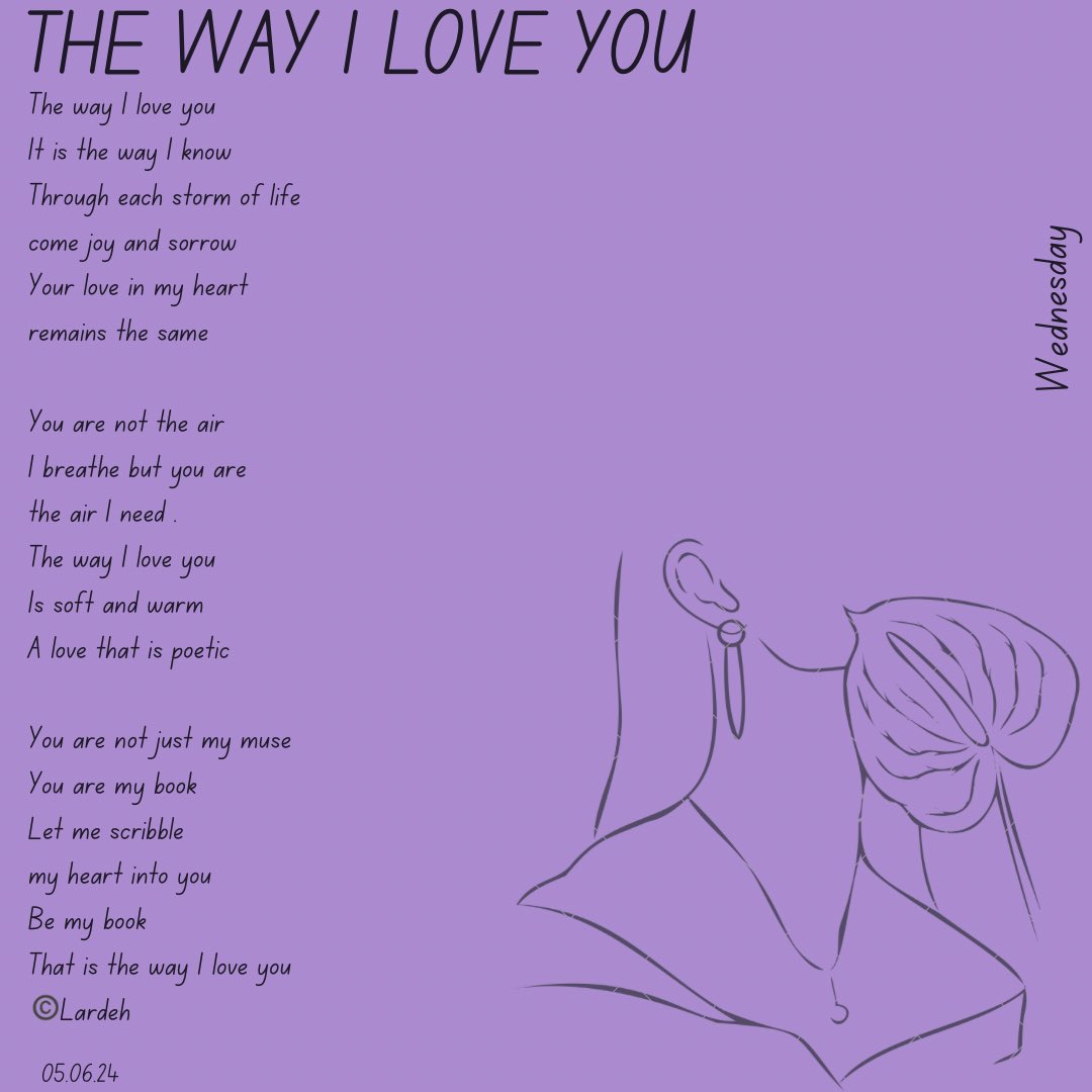 call__me_Lardeh's tweet photo. DAY 157💜✨ THE WAY I LOVE YOU
#poetified_nurse #poetrytrybe
#366dayswritingchallenge #Apoemforatruepurple https://t.co/DQvc21dF3z