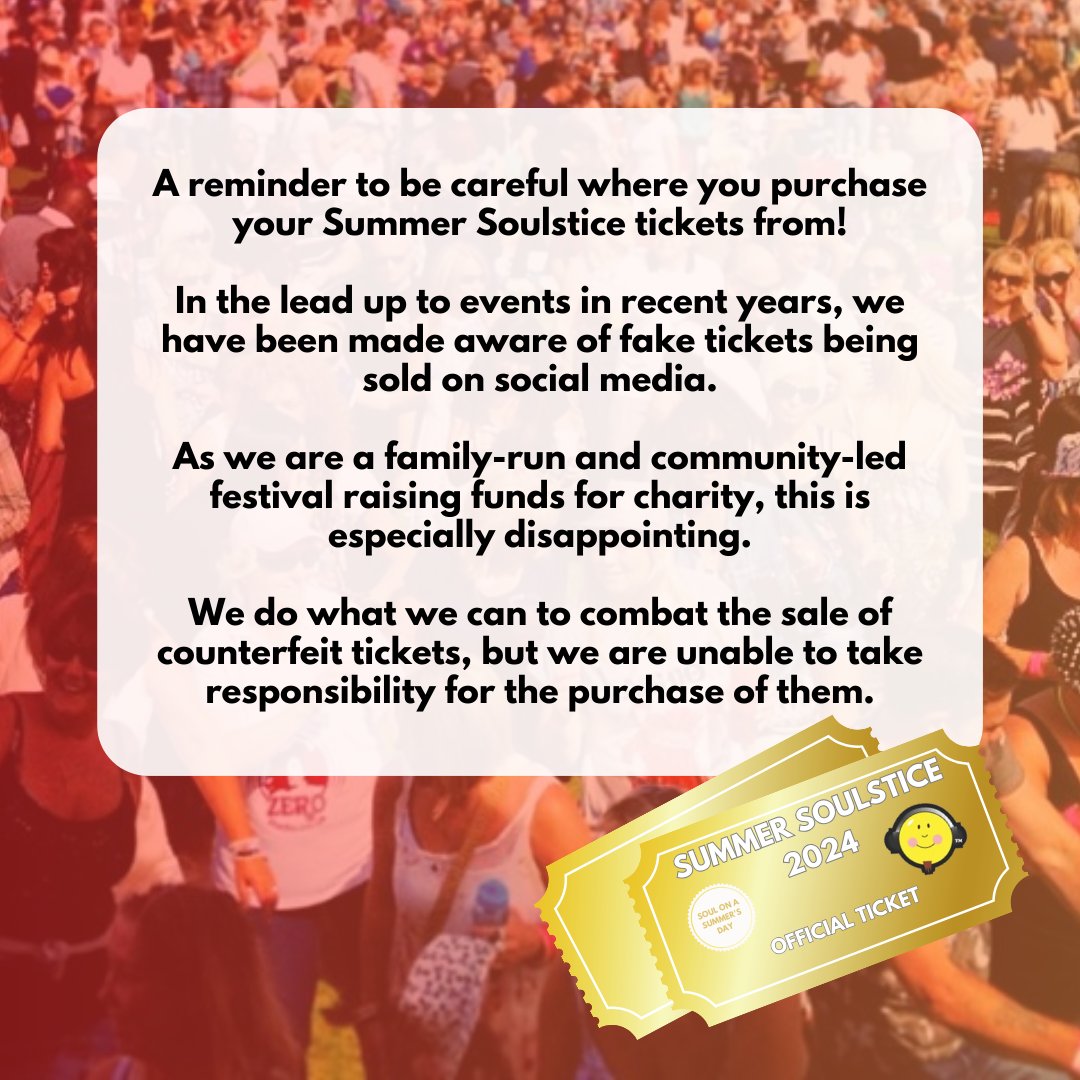 Summer Soulstice UK (@summersoulstice) on Twitter photo Tickets to Summer Soulstice MUST be purchased in advance (they cannot be purchased on entry)
🧡 Available here: eventbrite.com/e/soulstice-20… 🧡
#SoulMusic #SoulFestival #BarnetFestival Tickets to Summer Soulstice MUST be purchased in advance (they cannot be purchased on entry)
🧡 Available here: eventbrite.com/e/soulstice-20… 🧡
#SoulMusic #SoulFestival #BarnetFestival
