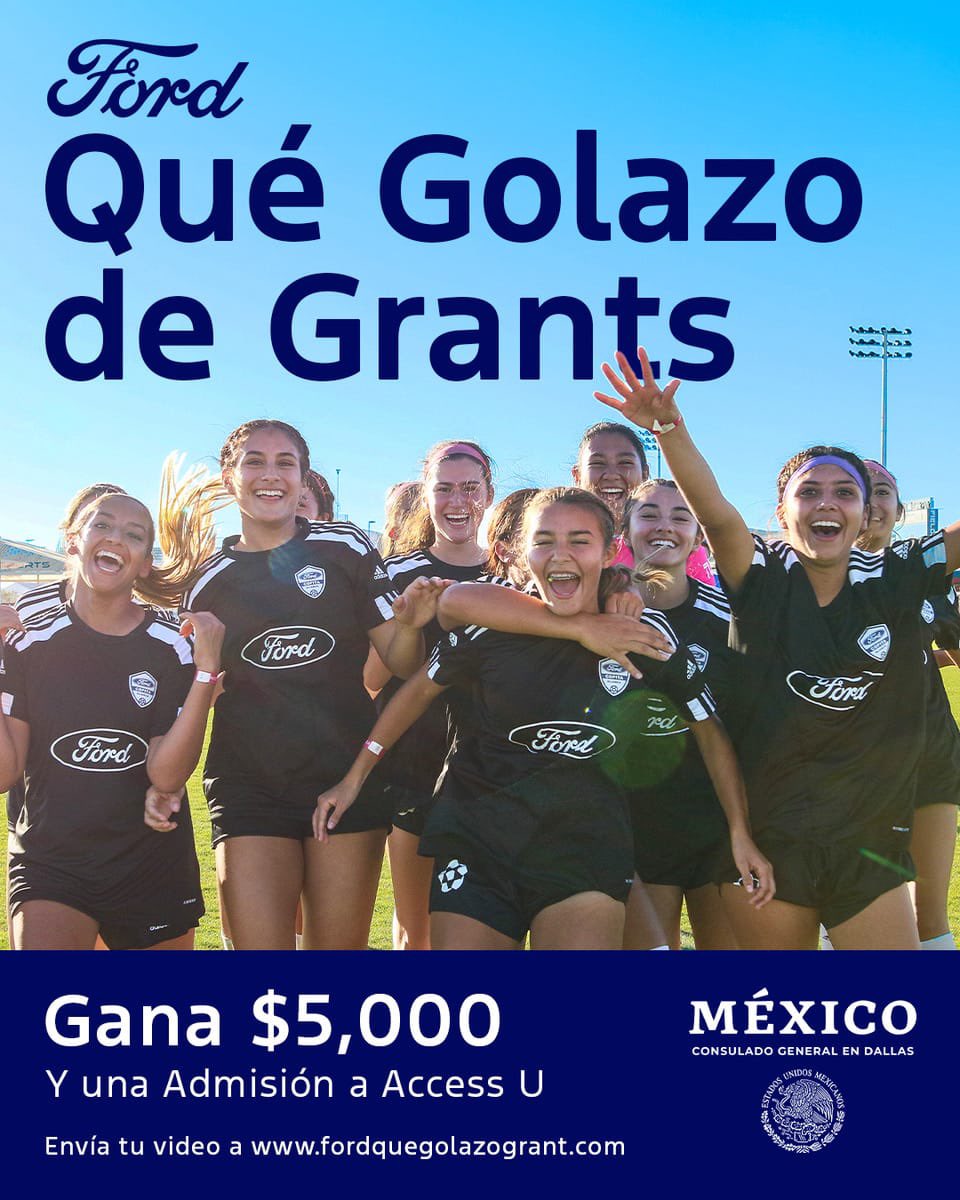 fdelatg's tweet image. ¿Te gusta jugar ⚽️ y planeas ir a la universidad?🧑🏻‍🎓📚🧑🏻‍🎓📕 👨🏻‍🎓. Participa para obtener una beca única de $5000 dólares 💰 y admisión a #AccessU vía @FordLatino
te invitan @alianzadefutbol y @ConsulMexDal
#PasaLaVoz  último día + info aquí 👉🏽fordquegolazogrant.com ⚽️