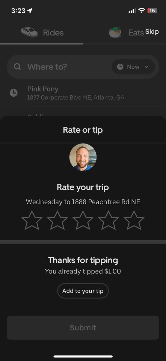 Goddess_5678's tweet photo. @Uber so your app is tipping drivers for me? I didn't approve this. Although Im going to let him have it simply because its $1 BUT I did NOT do this and this needs to be regulated https://t.co/GeS7u8nUpd