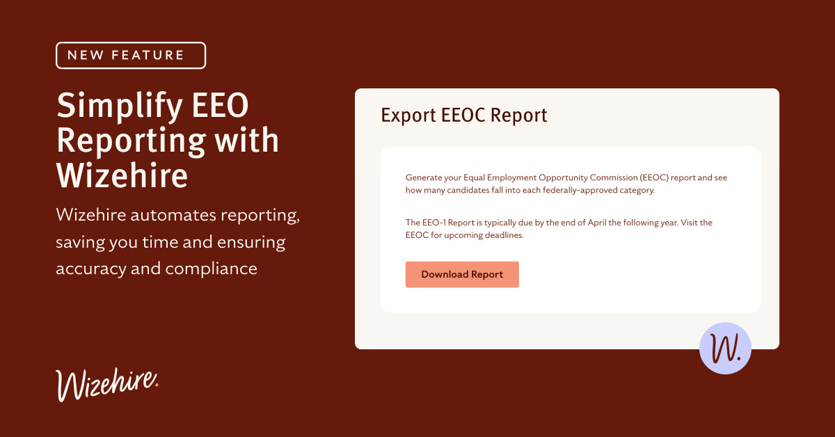 Exciting news! Wizehire is now your EEO reporting ally. ✅ Our intuitive platform simplifies your EEO-1 compliance process, so you can focus on finding top talent, not spreadsheets! 🙌 

Learn more:
wz.hr/3x4aE2l