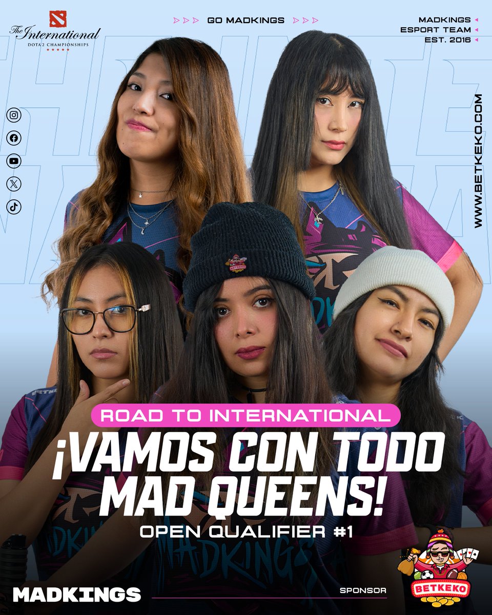 🏆¡Road to International 2024! 😎

Hoy nuestras Mad Queens iniciarán su camino al TI 13 a través de las Open Qualifier #1 de la región de Sudamérica. Acompaña a nuestras Queens en cada partida que tendremos desde las 04:00 p.m. buscando tomar ese cupo a las Closed Qualifiers,