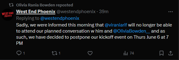 GregEqEd's tweet image. Minister Arif Virani has backed out of the event now. 

He won't be answering any questions about his responsibilities as the sole decider of any prosecutions under Canada's Crimes Against Humanity and War Crimes Act.

Hmmm.... #cdnpoli #canlaw #WarCrimes 
#Gaza IS REAL GENOCIDE