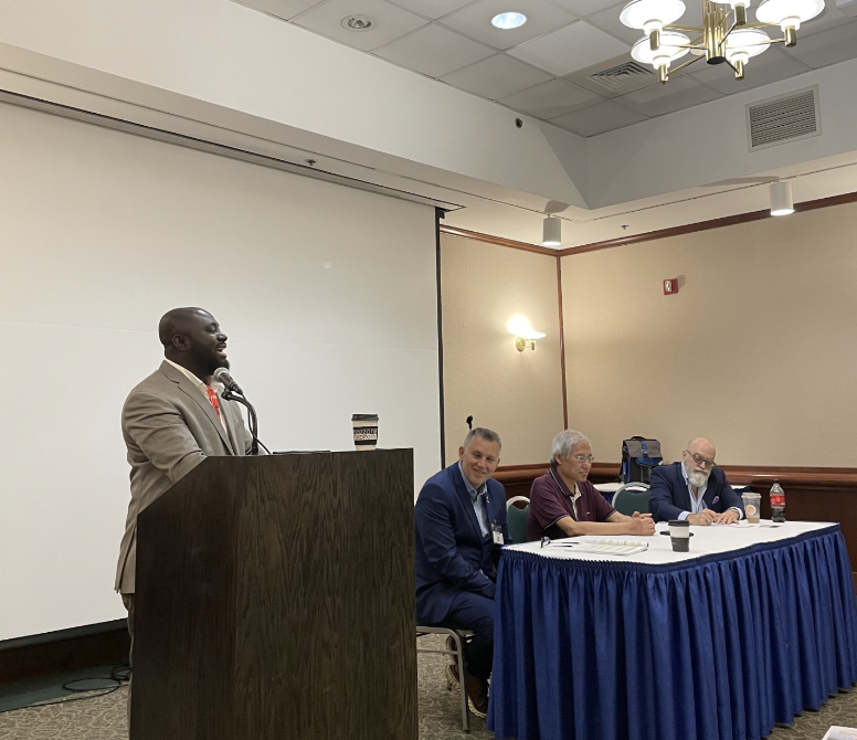 UAlbanyCEHC's tweet photo. #CEHC Professor Benjamin Yankson is at the NYS Cybersecurity Conference hosting a panel on Higher Education’s Role in Promoting Cybersecurity in the Field and an Experienced Workforce in New York State. https://t.co/k64gddaulL
