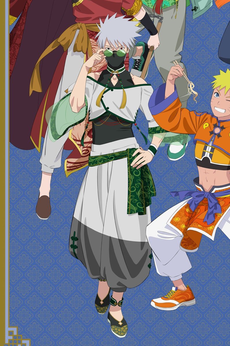 nink3n's tweet photo. Favorite kakashi outfits(canon and noncanon — 

<- canon noncanon fav-> https://t.co/Nvn3WfQqT4 https://t.co/zXncdMFffS