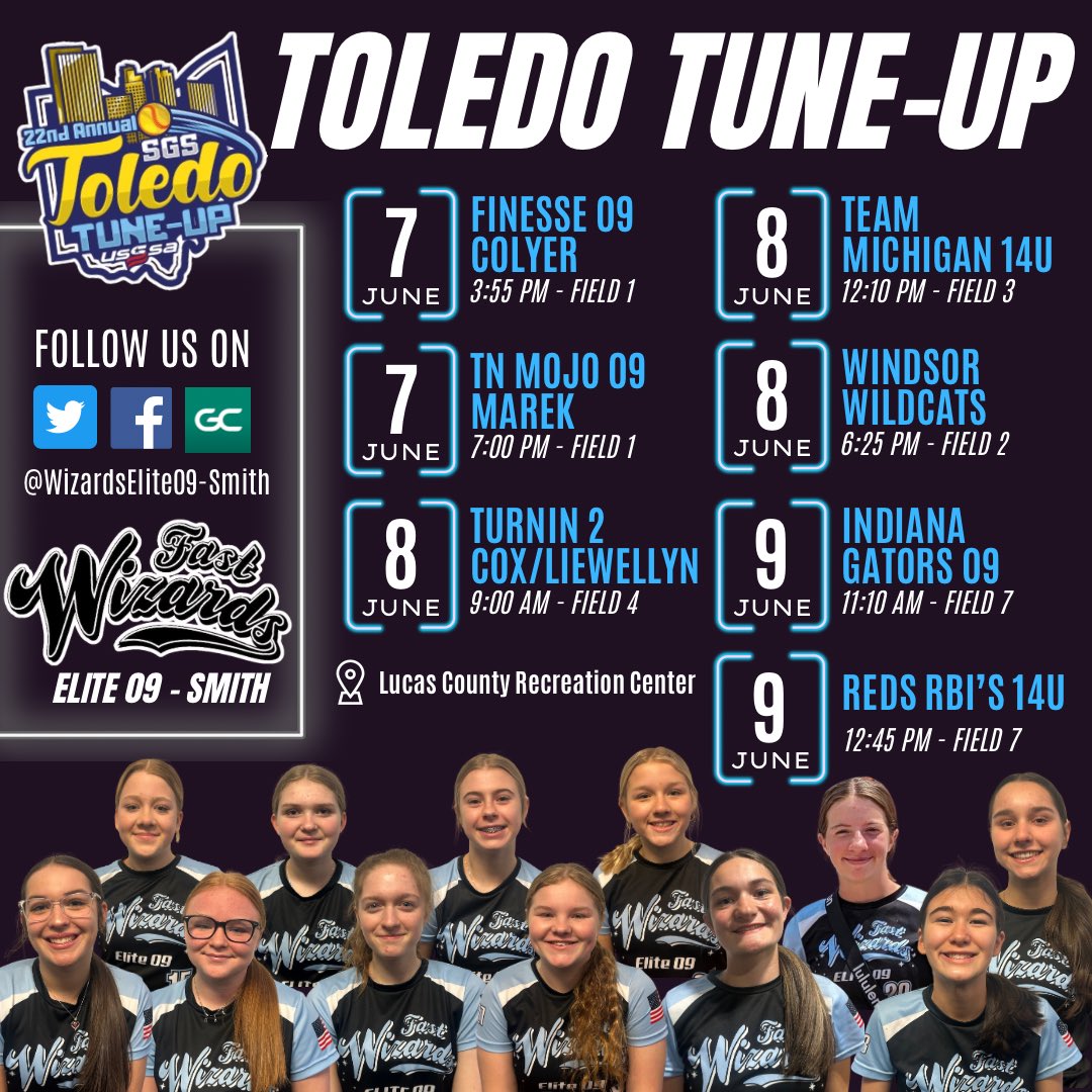 WizardsElite09's tweet image. Welcome back to summer travel ball 🥎😎☀️ 
We are so excited to get back on the field this weekend. 

We will be missing Lucy due to injury this summer and missing Claire as she is still competing in the Michigan High School tournament. Good luck this weekend in Regionals, Claire