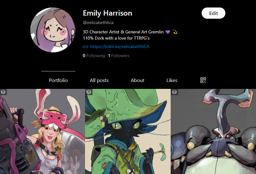 Over on Cara now too!
It's so nice to have a portfolio tab!!😄