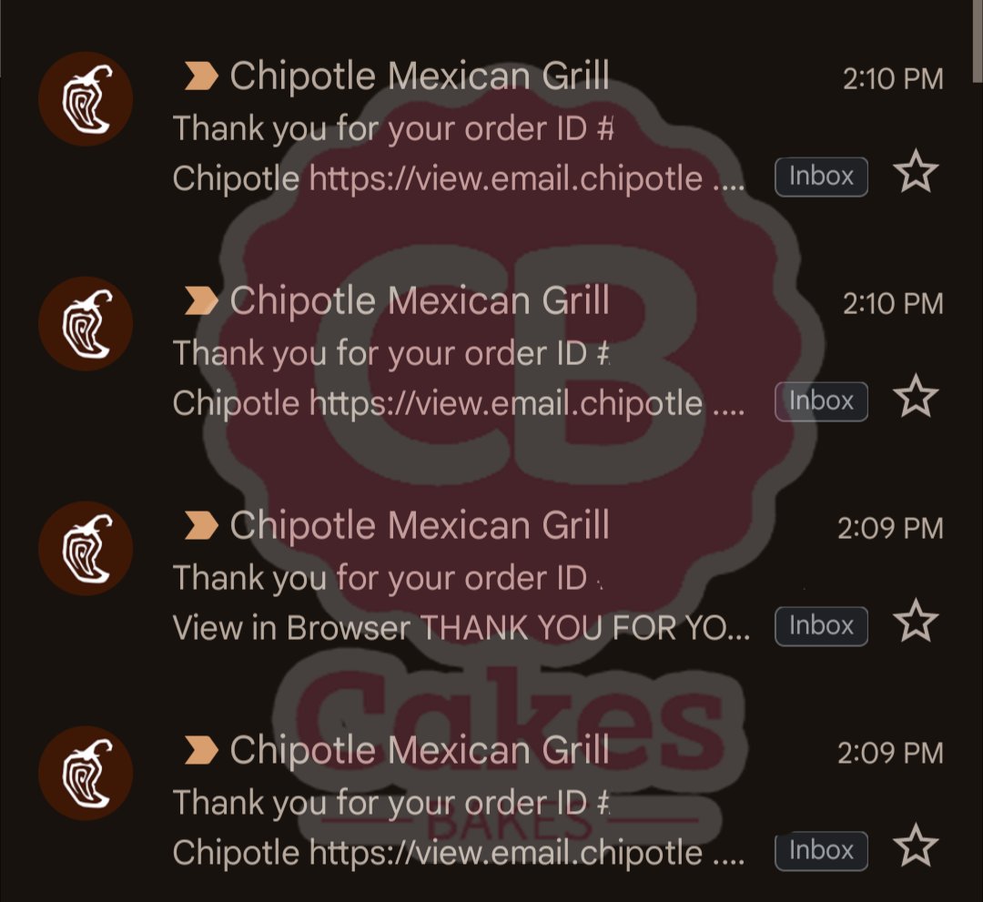 CakesBakesDeals's tweet photo. This past weekend Chipotle had a promo going on that got you free catering 🌯.  Our members took advantage of it. Most orders were cancelled...HOWEVER, we found a way to get your orders uncancelled. 

;) we got 4 catering orders today for the low price of free. https://t.co/hC0LovvCnT