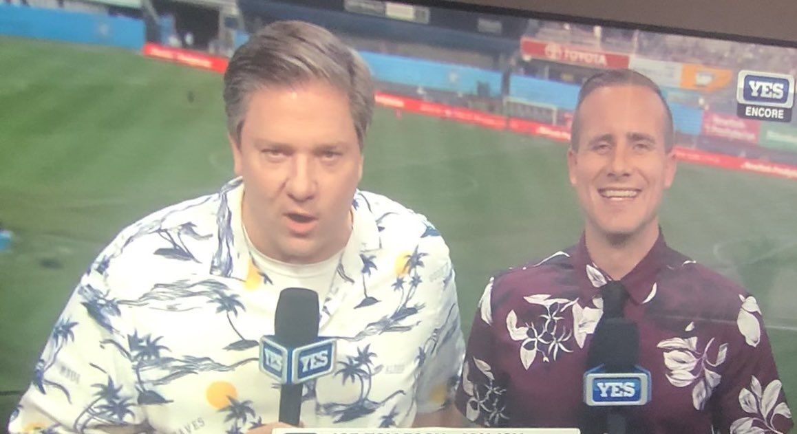 BXFSC's tweet photo. Friday, June 14th, bust out the Hawaiian fits for the @newyorkcityfc match likes these 2 Legends @joetolleson @JOYPAULIAN 🌺🌸 #NewYorkCityFC https://t.co/DbyWEvaSat