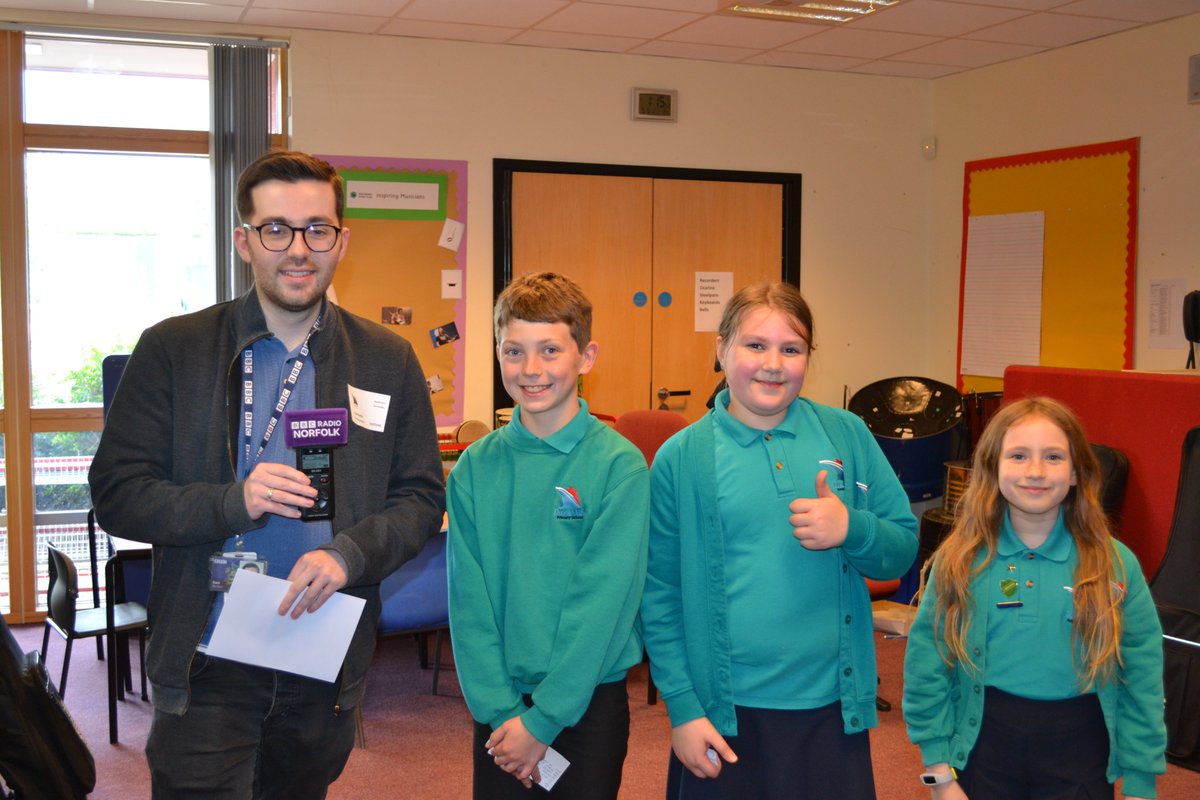 Sam from Radio Norfolk popped into our school today to record our questions for their Breakfast Show. There were some fantastic questions to their listeners-I wonder if the public will be able to answer them?!@BBCNorfolk