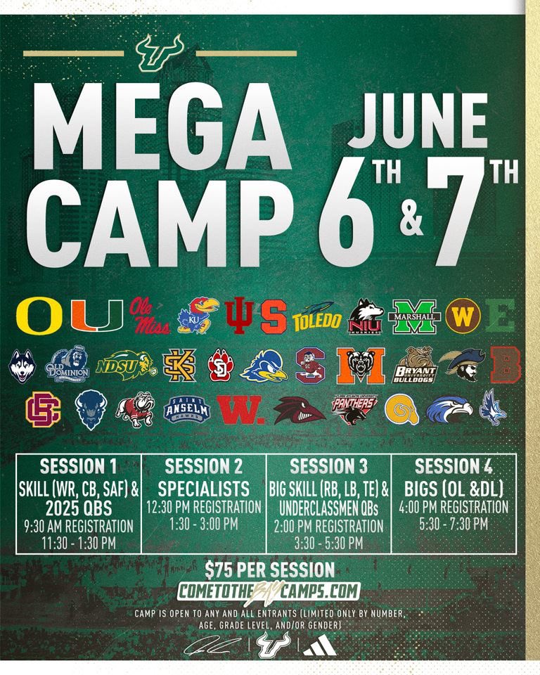 Nashawn (@na_shawn90) on Twitter photo I will be attending <a href="/USFFootball/">USF Football</a> mega camp june 7th catch me there!
<a href="/King17Jermain/">Jermain King</a>
<a href="/JoshRomero52/">Josh Romero</a>
<a href="/H2_Recruiting/">Hasani (H2) | Football Recruiting</a>
<a href="/CSAPrepStar/">PREPSTAR</a> I will be attending <a href="/USFFootball/">USF Football</a> mega camp june 7th catch me there!
<a href="/King17Jermain/">Jermain King</a>
<a href="/JoshRomero52/">Josh Romero</a>
<a href="/H2_Recruiting/">Hasani (H2) | Football Recruiting</a>
<a href="/CSAPrepStar/">PREPSTAR</a>