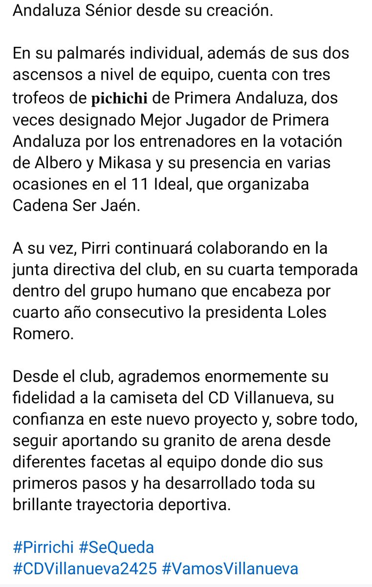 _CD_VILLANUEVA's tweet photo. Pirri, primera renovación del CD Villanueva 2024-2025.

Será la 13ª temporada con la camiseta villanovense para el delantero natural de Iznatoraf.

De momento, más de 300 partidos, cerca de 200 goles... 

Capitán y killer del San Blas.

#UnodiNoi https://t.co/S5K5ICcrDP