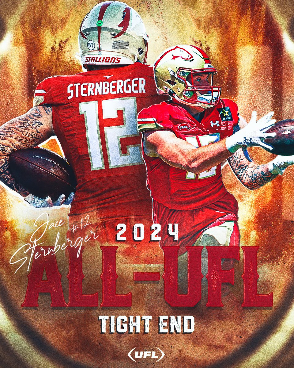UFLStallions's tweet photo. JACEEEEEEEEEE 🤩

introducing your 2024 All-UFL TE, Jace Sternberger! 🙌

@_Jstern | #GIDDYUP 🐎 https://t.co/Cr7kpEaOKc