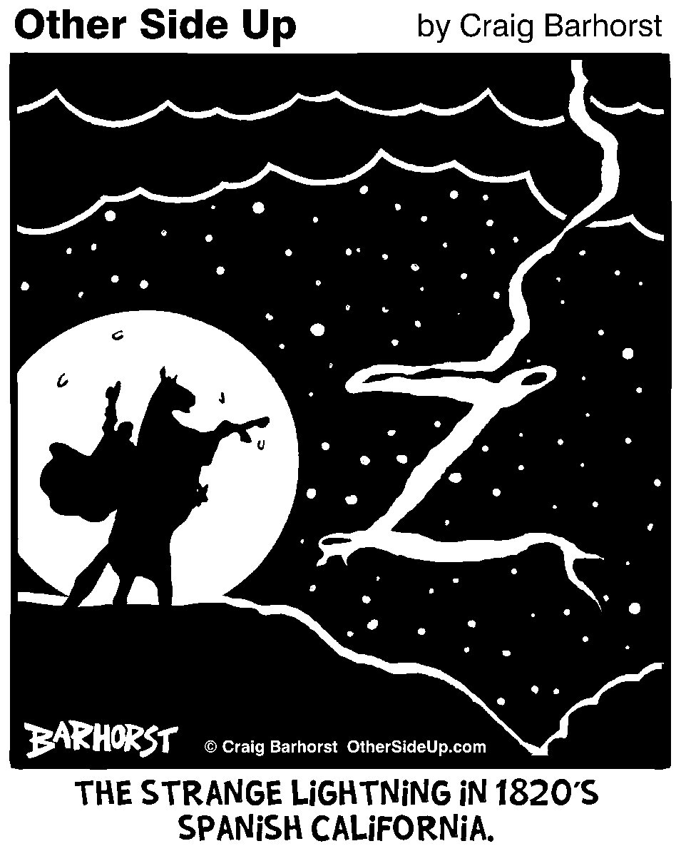 Other_Side_Up's tweet photo. New Comic “Strange Lightning in 1820's Spanish California”. Sponsored by @CraigsDaybook &amp; @Stockagogo. Check out retro videos on YouTube at Craig’s Daybook. Get great stock photos for designers from Stockagogo at AdobeStock. #new #comics #webcomics #zorro #othersideup https://t.co/Sb7O87ImaD