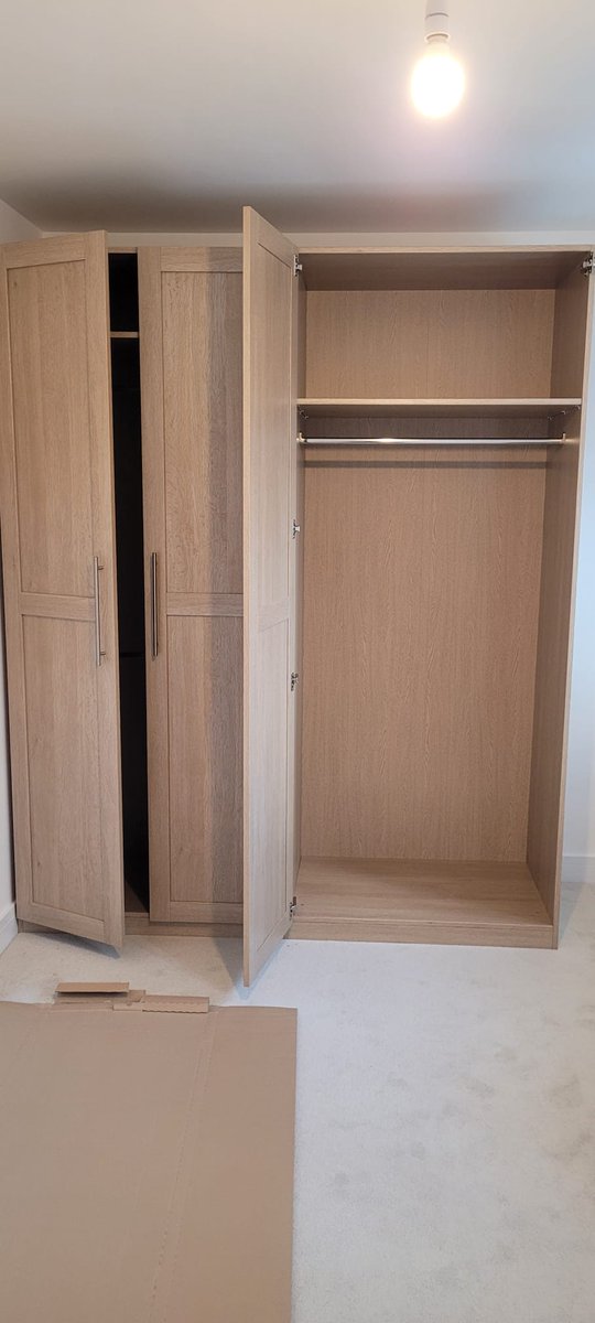 Shropflatpack's tweet photo. Homebase REALM 4 door wardrobe build yesterday for our customers new home. First experience of Homebase products.
If you are stuck getting stressed out with flatpack, drop us a message for a competitive quote. Furniture assembly starting from £30 😀 https://t.co/8yrkFVeVbN
