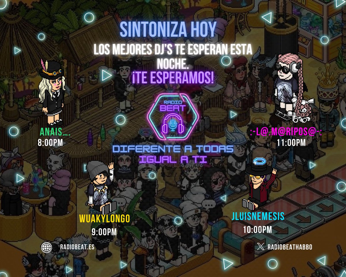 Te esperamos esta noche, apartir de las 8:00pm Col con juegos y mucha diversión sintoniza RadioBeat.es. 🎶🎶
RadioBeat diferente a todas, igual a ti. ❤️