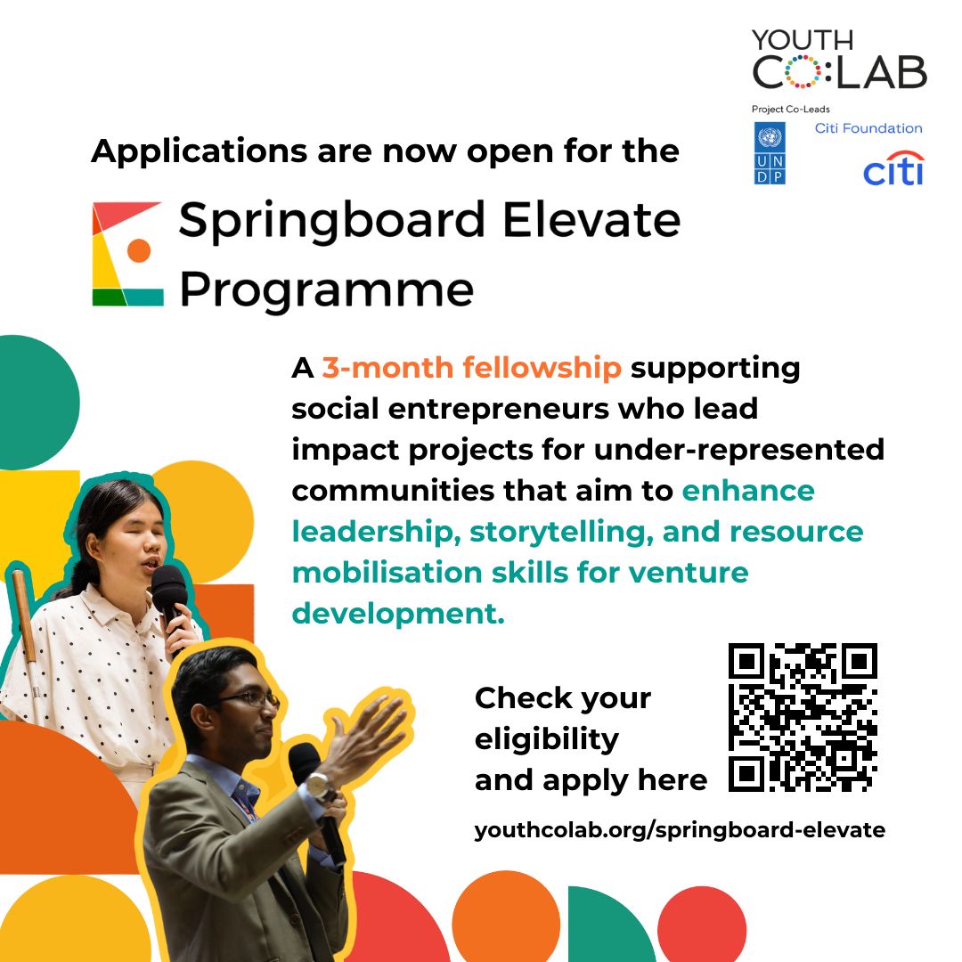 opportunitiesfy's tweet photo. 🌟 Exciting news! Applications are now open for the 2024 Springboard Elevate Programme by Youth Co.
Are you a young changemaker ready to make a difference?
Apply now! Application Deadline: August 15, 2024 Learn more at: : https://t.co/cqQDmGHhhK
#SpringboardElevate #Youth https://t.co/iKcDOKCQm4