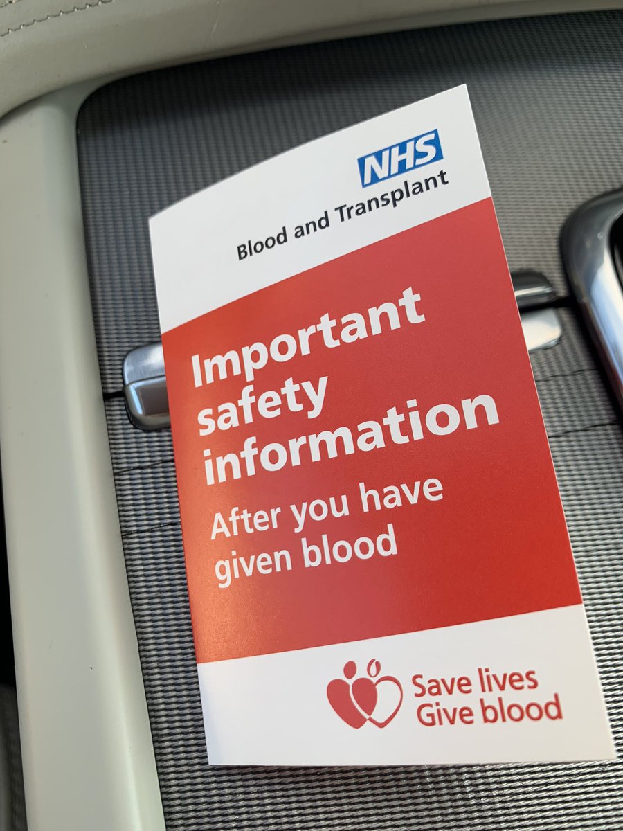 Jennycald1965's tweet photo. TL cleaner. Tonight I gave blood, as my blood group is shared by 9% of the population. I had a wobbly moment and was looked after by Chris, Sister Nicole and other Donor Carers.
Thank you @GiveBloodNHS, see you in October! Oh and #MVTFWD ππ€£
#GTTO https://t.co/6SSOD1H5pz