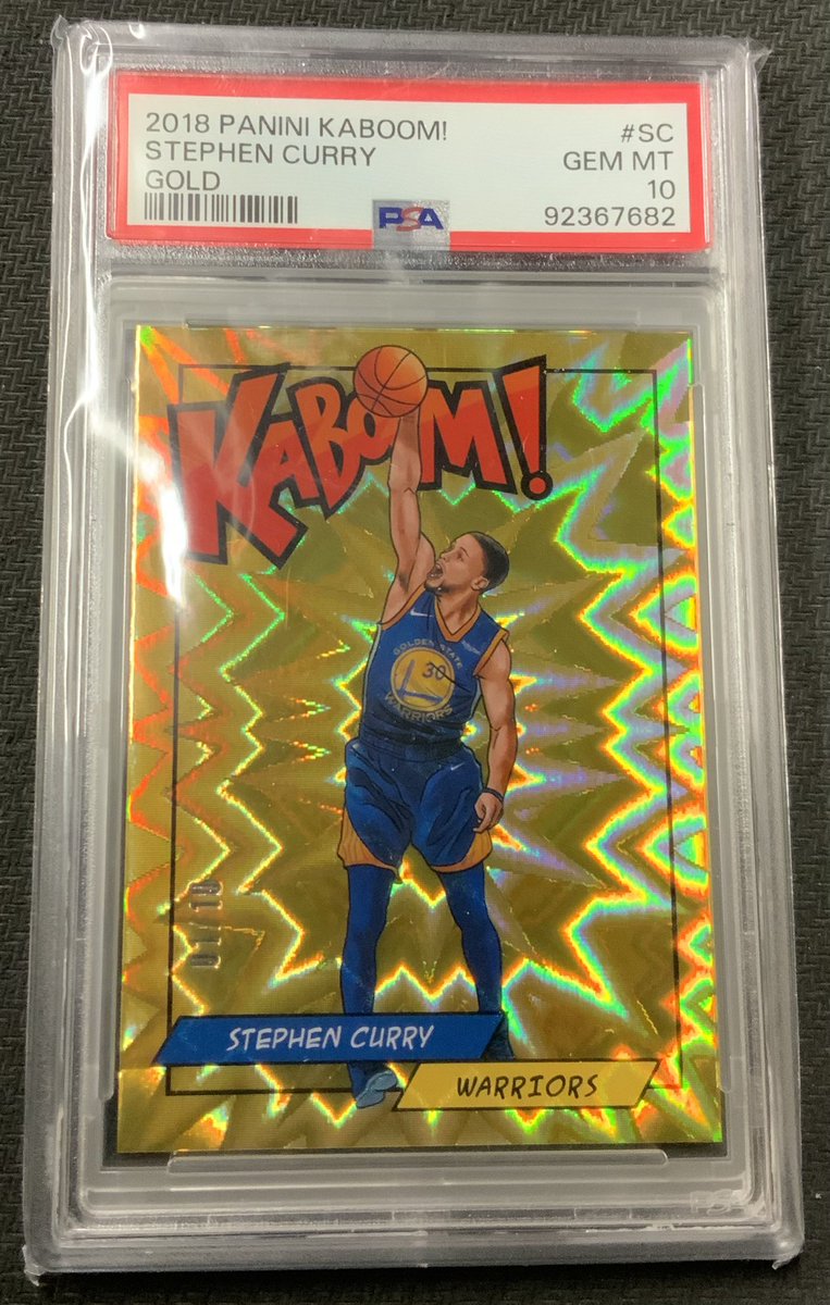 WirthCollecting's tweet photo. Head on over to our eBay wirthcollecting24-7 to check out this Massive Stephen Curry Gold /10 Kaboom PSA 10. Auction starts tmrw night 9pm cst https://t.co/lPHUOzPcuM