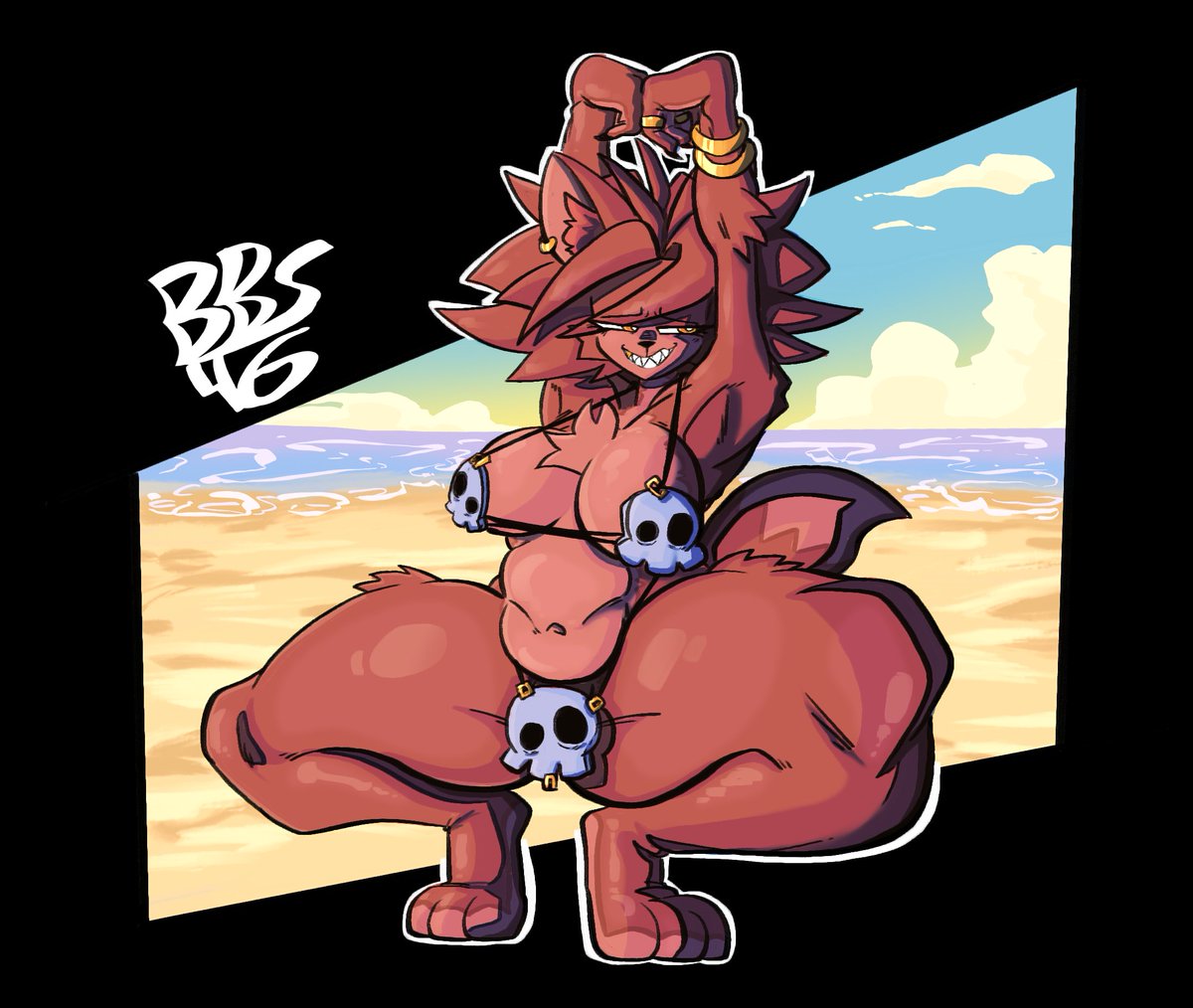 SUMMER TIME BABY &gt;:)) 

credit to the beach clothing  <a href="/SkyThePony1/">SkyThePony</a>  GO CHECK OUT HER STUFF!! 

also go support!! <a href="/CryptiaCurves/">🔞Cryptia🔞</a>

#Fazclaire #Fazclaires #FNC #furry #FNAF