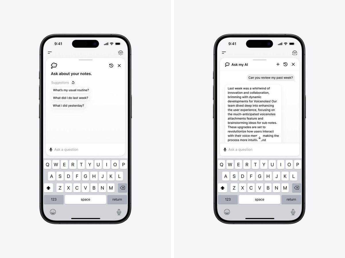 voicenotesai's tweet photo. New Ask My AI on the web. 💅

Before you ask, Watch apps are still in dev. Appreciate the patience. 💚 https://t.co/hb1FThL0Sh
