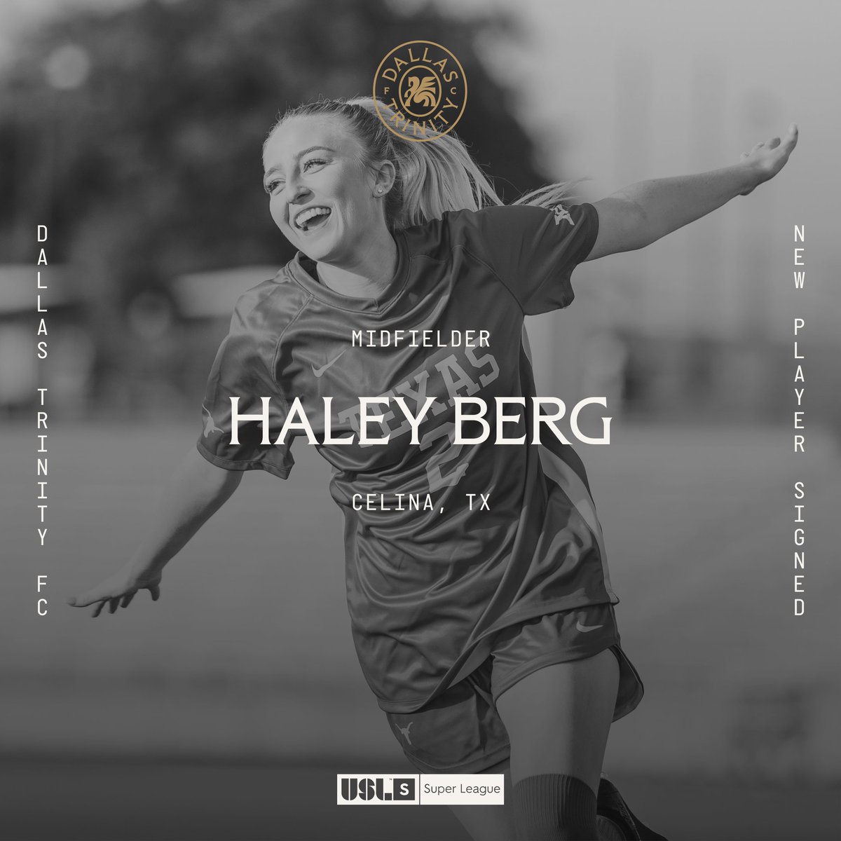 dallastrinityfc's tweet photo. Join us in welcoming the newest member of Trinity FC, @haley_berg23!
#DallasOwn #DTFC #NewBoots https://t.co/OqcWO4Bqji