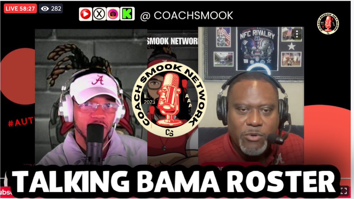 CoachSmook's tweet photo. It was an honor having you on the #CoachSmookNetwork Uncle G @Teaguefootball !! Can’t wait to tap in on #TeaguesTake on Youtube !!
We Had over 400 live viewers at one point !! Thanks to my #TripleAFam for pushing the network !!
Click the link below !! Go make sure to subscribe to the channel and turn on notification to support and stay up to date with all Alabama football coverage and reactions !
Coach Smook Network - https://t.co/d3BdDXJoig
Teague’s Take -
https://t.co/Mj0UzBlXRt
#AlabamaFootball #NewErA #CoachSmookNetwork