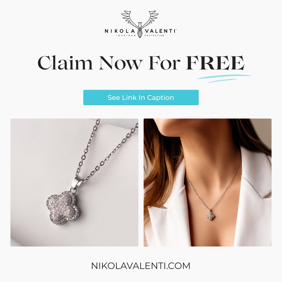 nikola_valenti's tweet image. Unlock the sparkle that matches your shine! ✨ Claim your FREE White Gold Plated Pave Clover Necklace today and add a touch of elegance to any outfit. Get yours at: tinyurl.com/pave-clover-ne… #NikolaValenti #ClaimForFree #ElegantSparkle 🌟