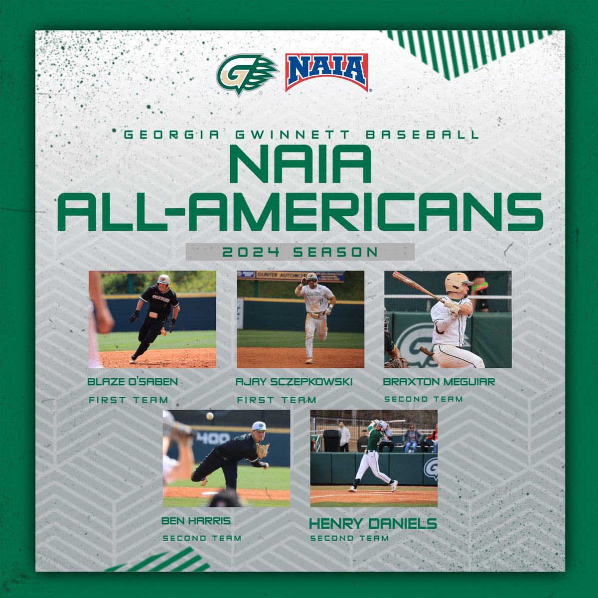 Five Grizzlies Named 2024 NAIA All-Americans. The five selections are the most in program history for a single season.

📰 - tinyurl.com/35tm27j6

#GGCAthletics | #GrizGangGGC