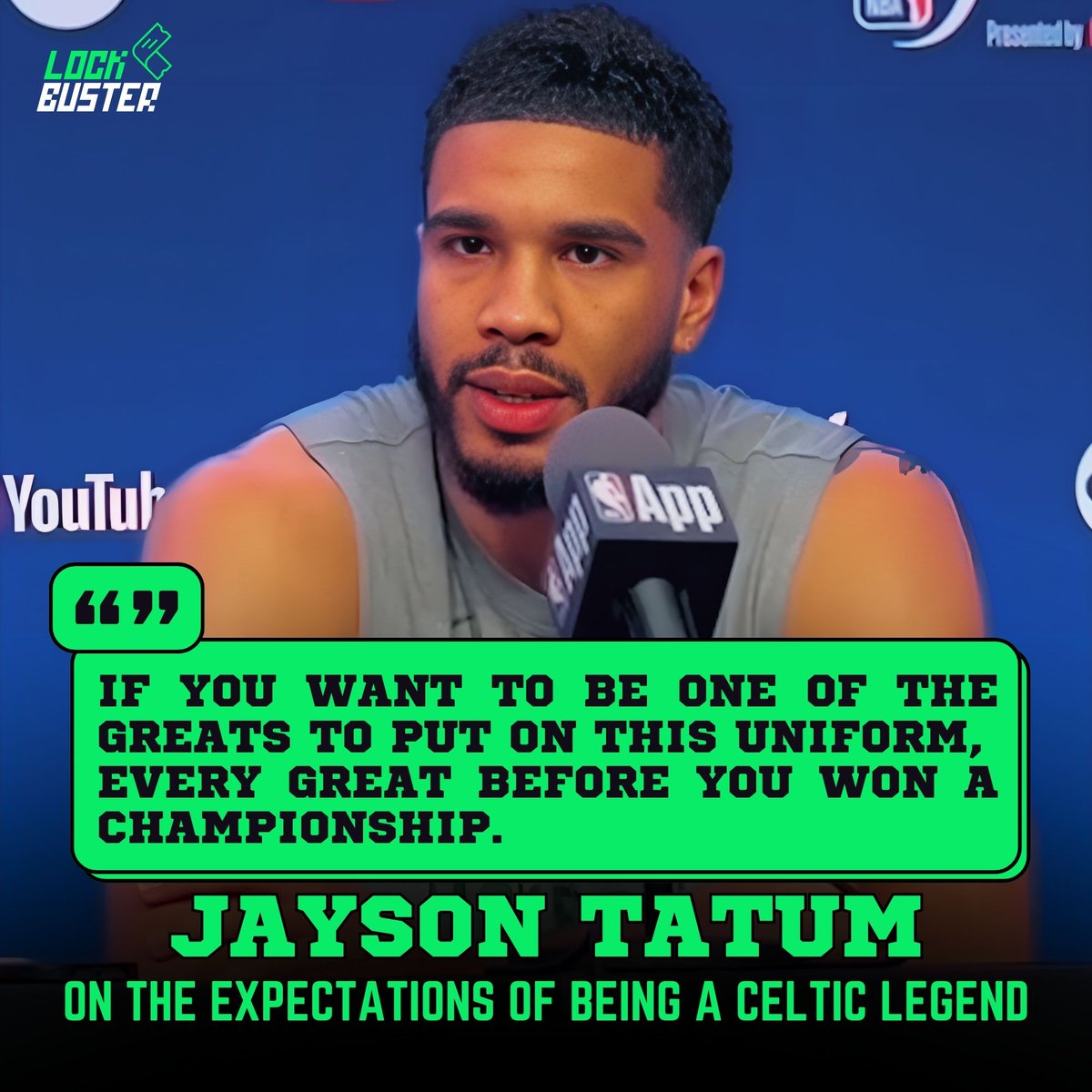 Lockbuster_'s tweet image. Jayson Tatum on the expectations of being a Celtic legend:

"If You Want To Be One Of The Greats To Put On This Uniform,Every Great Before You Won A Championship" 

via Yahoo Sports

#jaysontatum #nba #celticswin