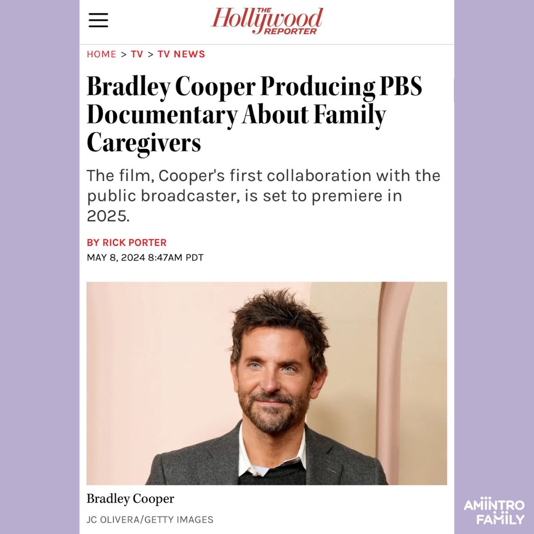 AmintroFamily's tweet photo. According to @THR, Bradley Cooper is teaming up with @PBS to produce "Caregiving", a documentary about the lives of millions of unpaid family caregivers.

Read more at https://t.co/fTb5XMNKt5

Create an account today and join the caregiving community at https://t.co/rtOyOcCqpS! https://t.co/Ma1dm9geII