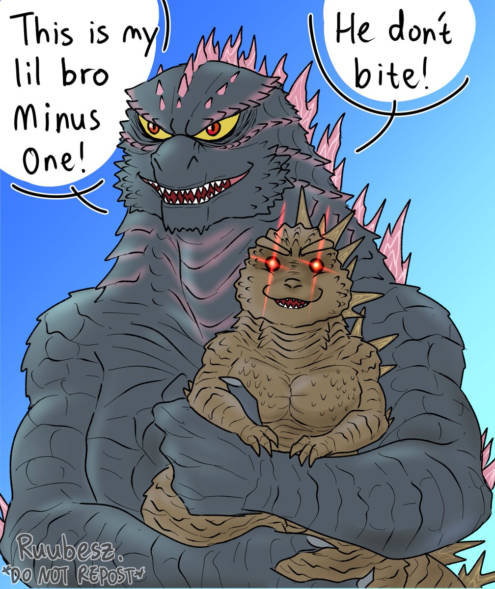 Yeah, he don't bite.
Instead, he'll atomic breath you

#Godzilla #GodzillaMinusOne #ゴジラ