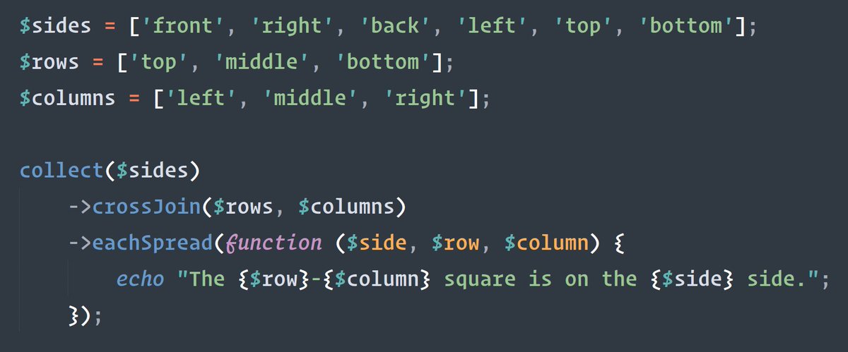 <a href="/inxilpro/">Chris Morrell</a> The collection's crossJoin() method is your friend.